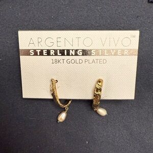 NWT Argento Vivo 18k Gold Plated Earrings